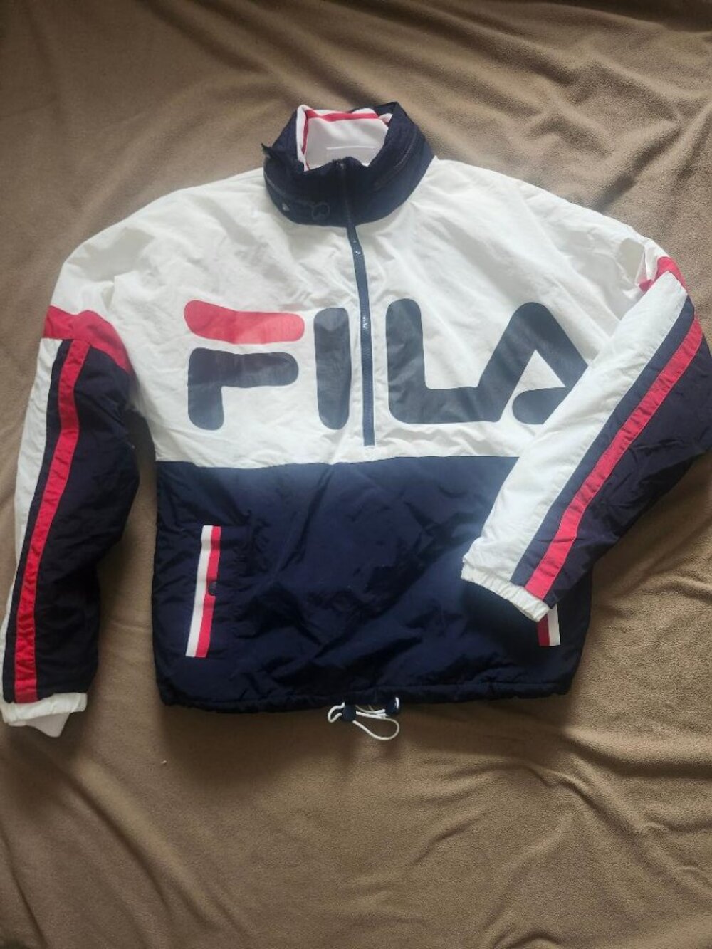Men's 3/4 Zip Fila Heavy Jacket Size S